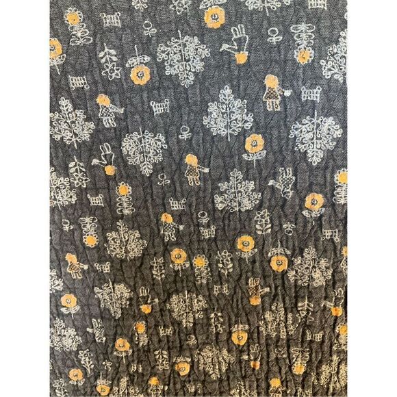 Black Quilted Floral Zip Up Bomber Jacket, M - Picture 12 of 15